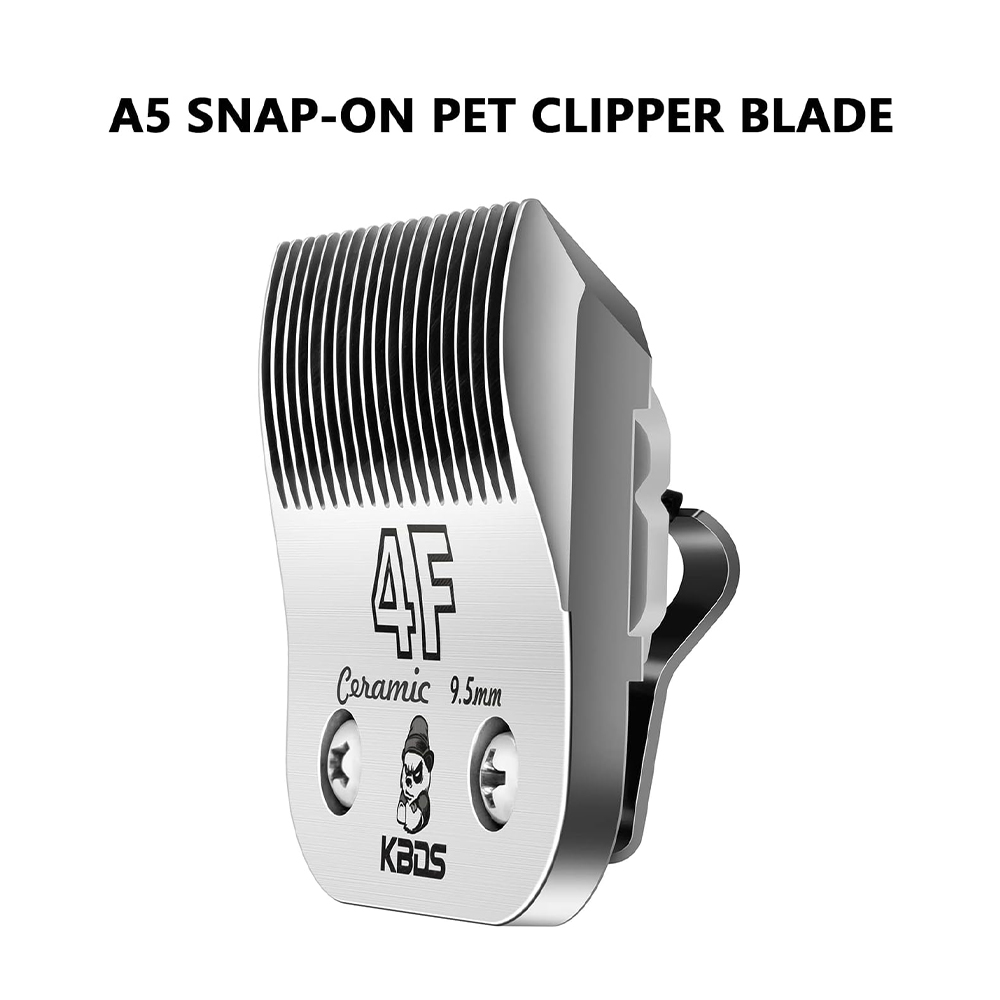 KBDS 4F Ceramic Detachable A5 Pet Dog Grooming Clipper Blades (3/8" - 9.5mm) ,Compatible with Most Andis,Oster A5 Wahl KM Series Clippers(Customi