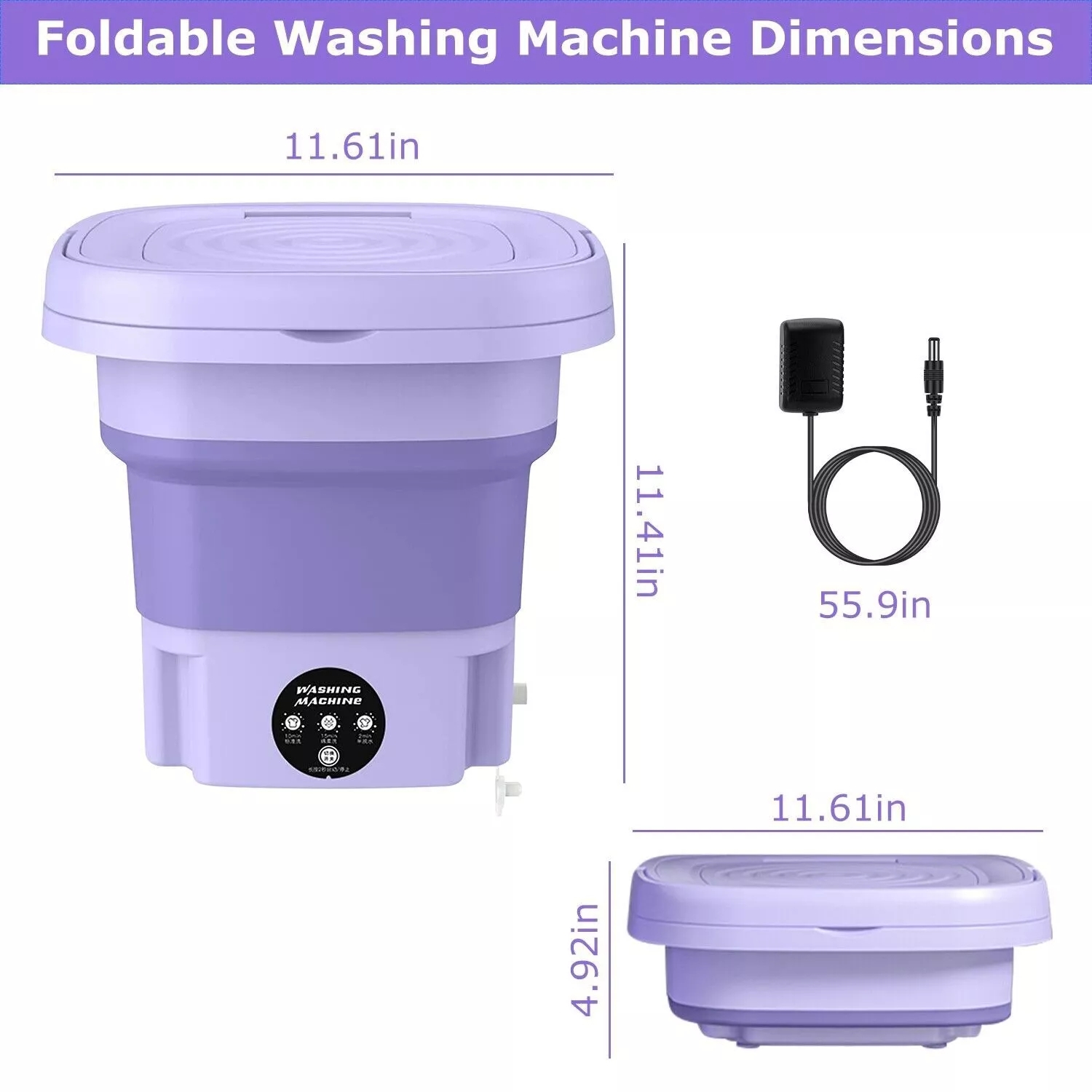 Beiou Mini Portable Washing Machine 8L with Blue Light Sterilization