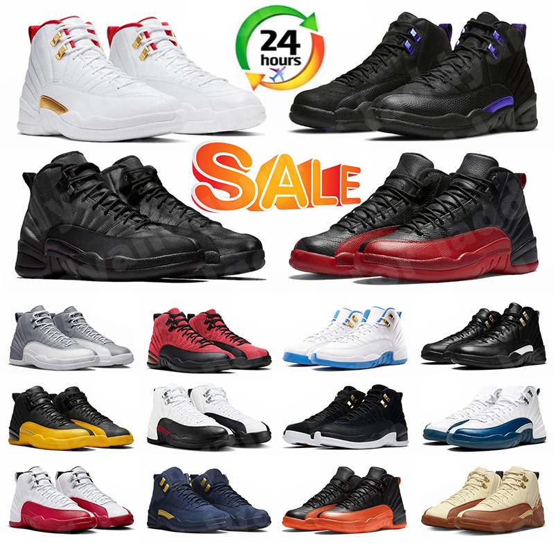 Basketball Shoes Men 12 Flu Game Taxi Flip Master Field Purple Red Dark Concord Brilliant Orange Melo Cherry 12s Mens Trainers Sneakers