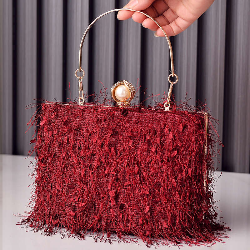 Dinner Bag New Fashion Tassel Evening Handheld Banquet Special Dress Handmade Bag Bags KQ