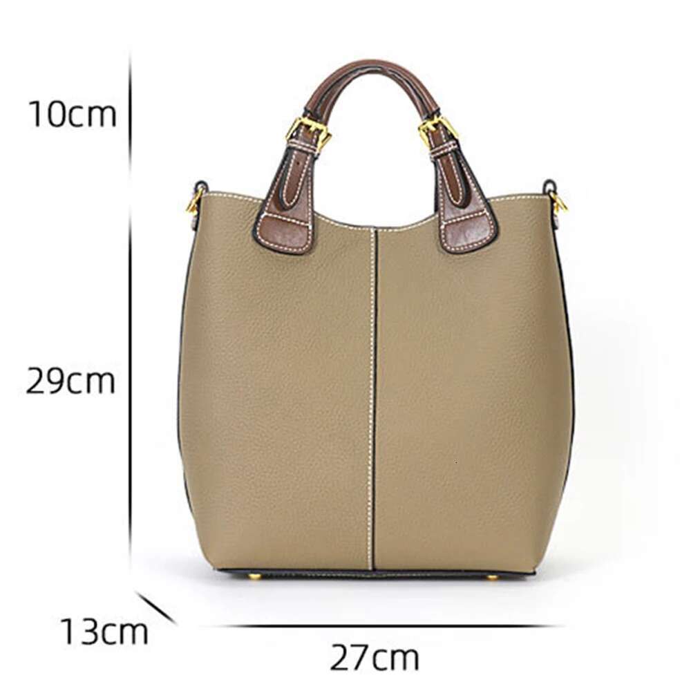 Designer Bag Zency Women Leather Designer Bucket Bag Large Retro Tote Handbag Female Shoulder Composite Bags Crossbody Shopper Ba