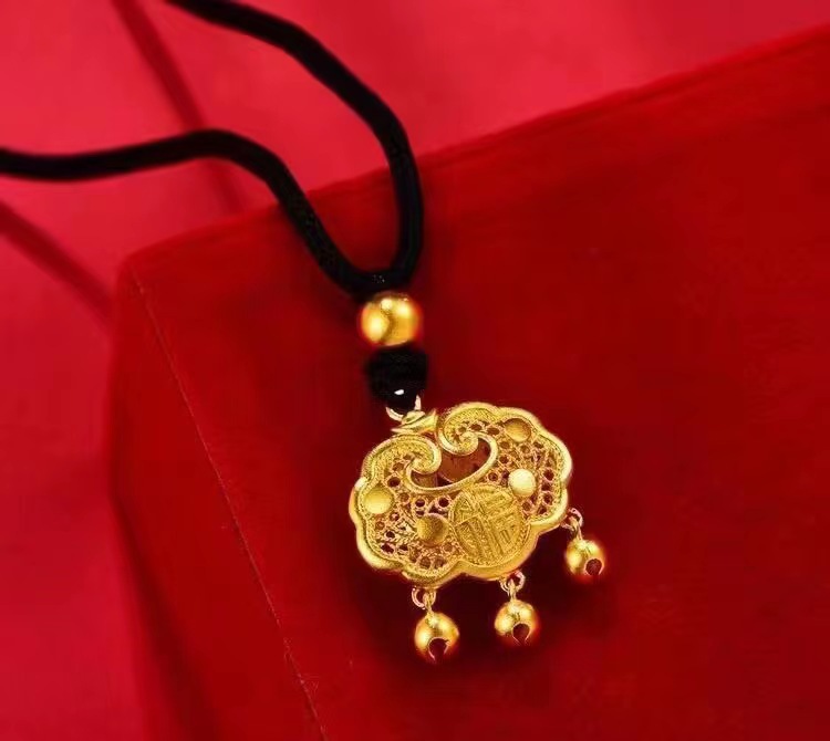 Vietnamese Sajin prosperity Flower pendant necklace, water wave chain 2025