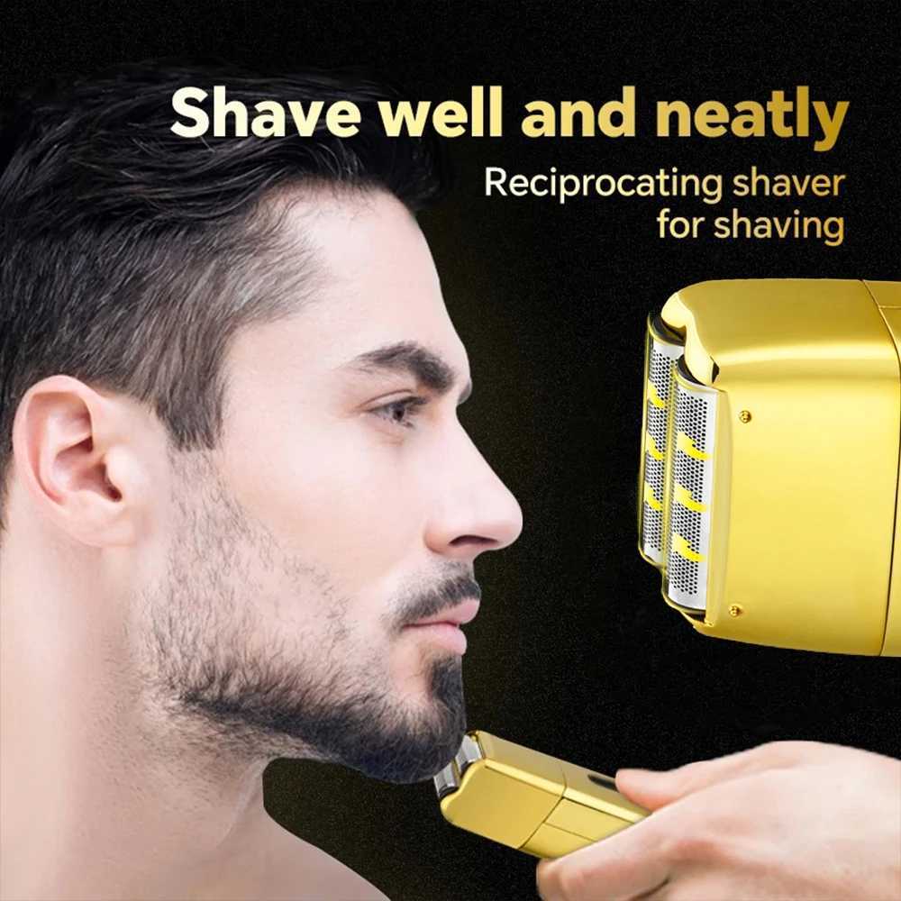 Electric shaver with Double Foil and digital display Handheld Electric Razor for Travel Portable Cordless Close Face Shaver L251124