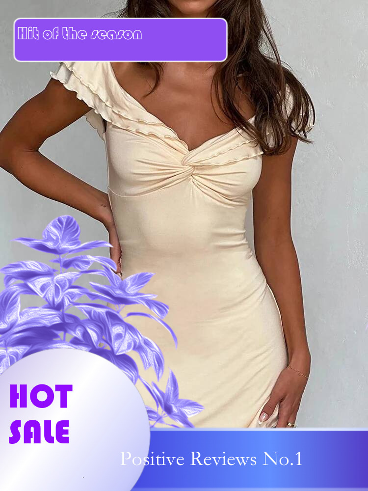 Dongdumaoyi Townlike Rufflles Slim Bodycon Dress Women Mini Spring Summer Strapless Backless Nightclub Sexy Party Dresses