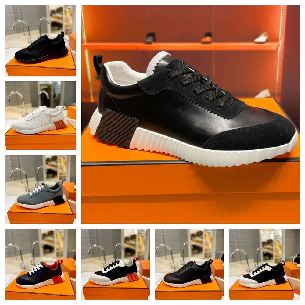 Bouncing Sneakers Designer Suede Casual Shoes Trainers Breathable Mesh Running Shoe Men Bounce Women Sneaker Non-Slip Rubber Sole Flat Trainer H Word 36-45