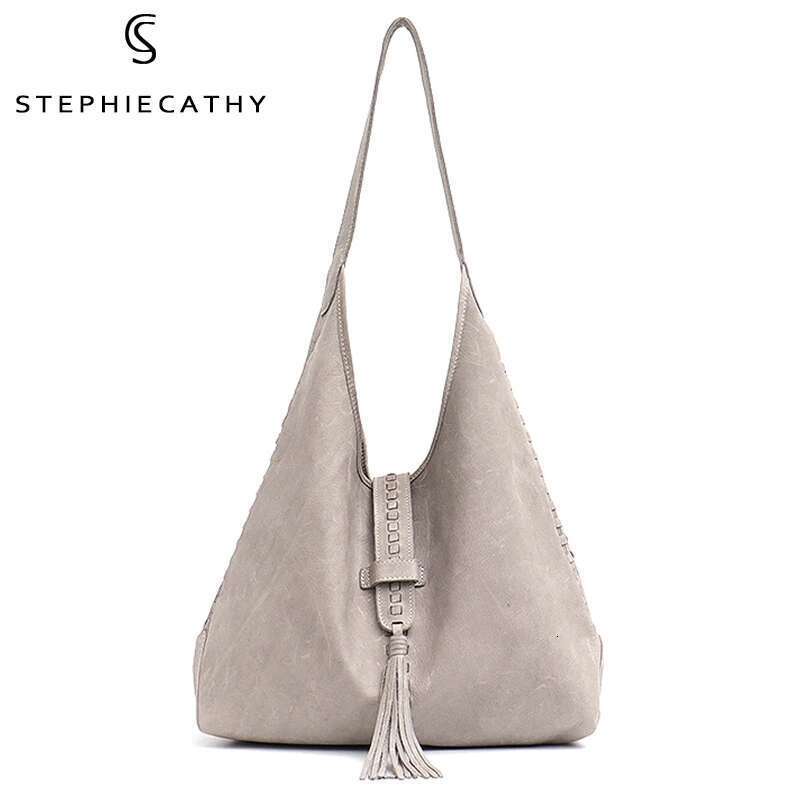 Designer Bag SC Brand High Quality Cow Shoulder Bag For Women Fashion Tassel Design Ladies Large Hobo Genuine Leather Female Handbags