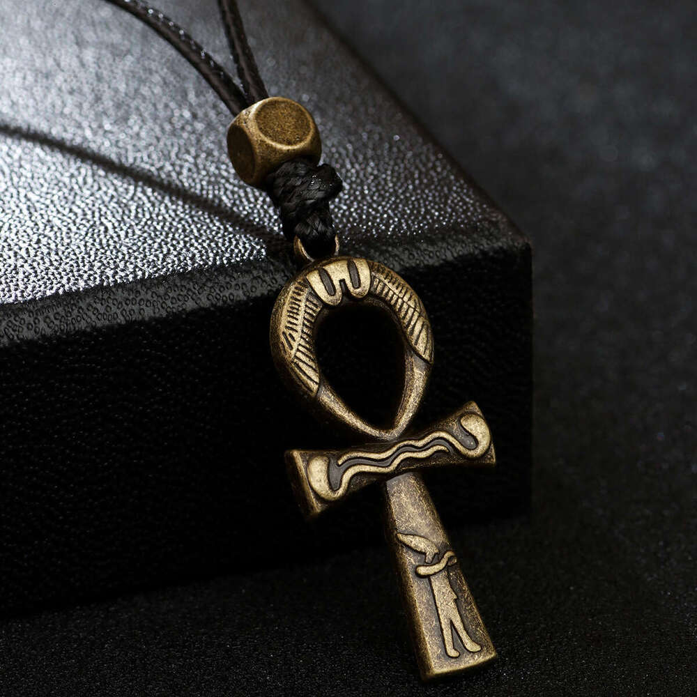 Hot selling simple fashionable hip-hop alloy pendant for both men and women, Egyptian cross adjustable necklace