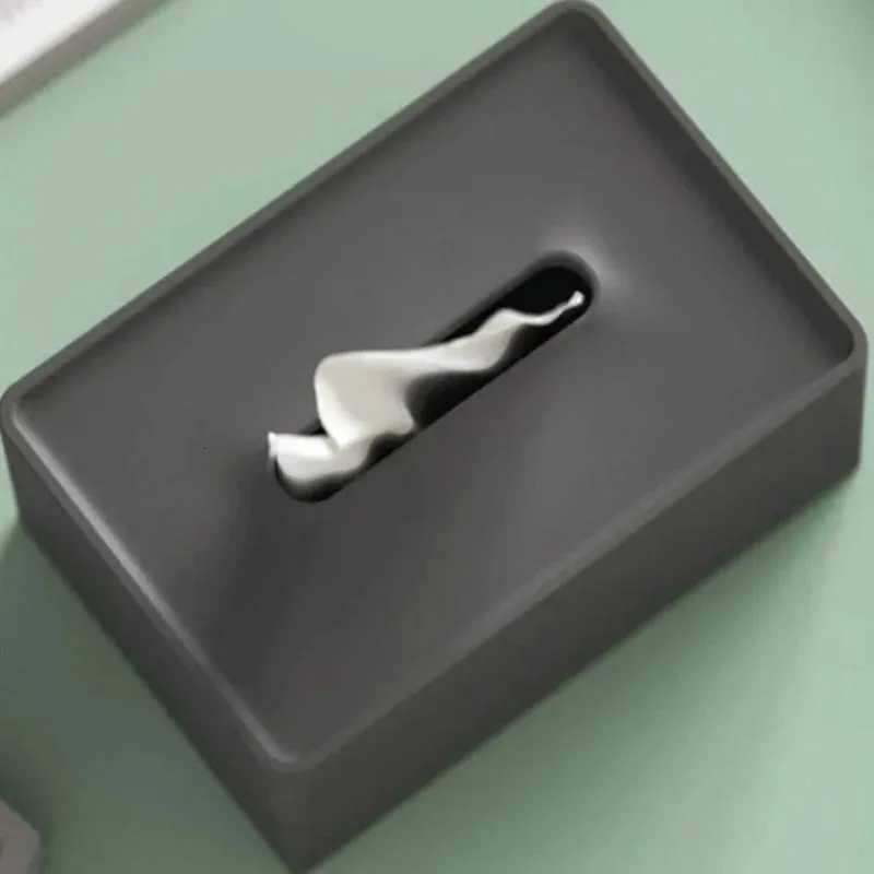 1PC Simple Solid Color Tissue Box Living Room Tissue Box Storage Box Plastic Bottom Cap Tissue BoxM251124