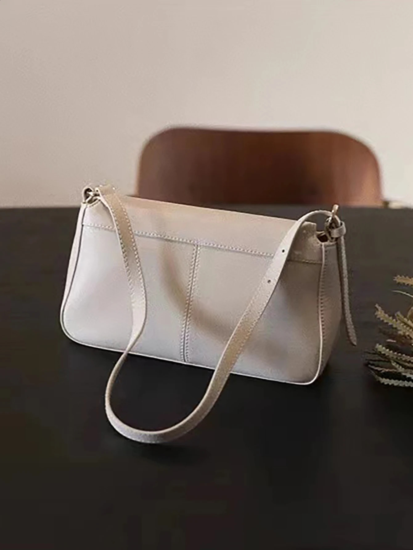 Solid color womens new fashion shoulder crossbody bag handbag armpit bag small square bag baguette bag R250424