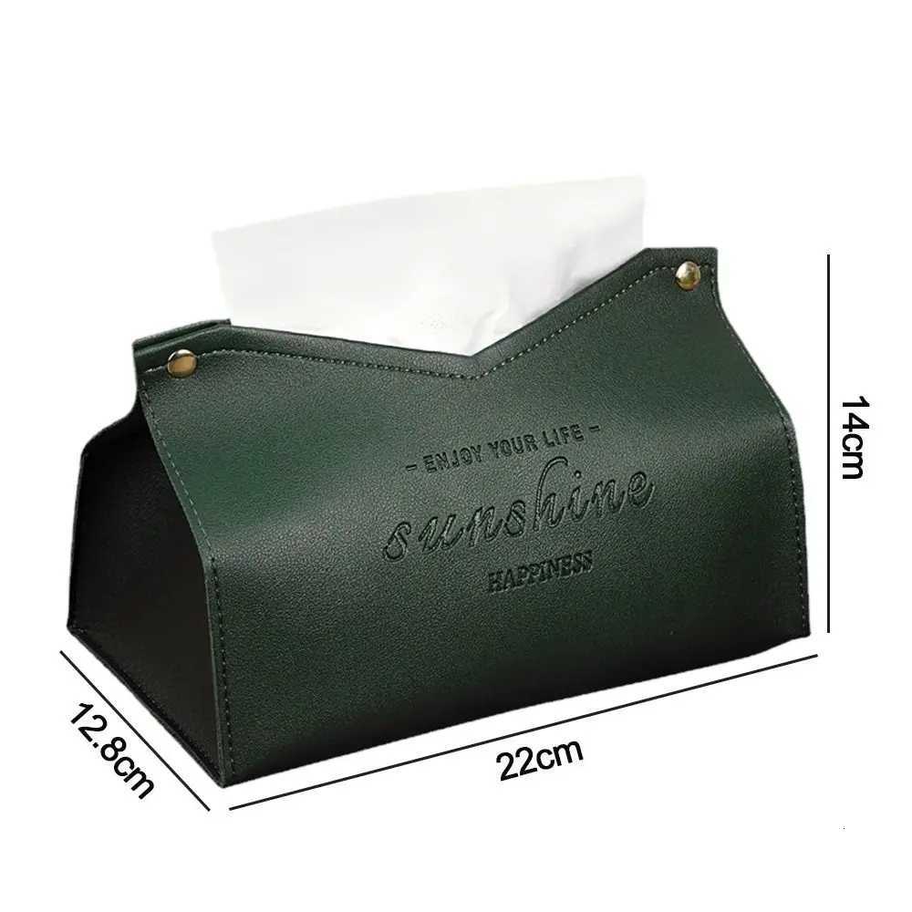 Leather Tissue Case Car Tissue Box Home Living Room Decoration Bedroom Kitchen Desktop Nordic Large Storage Box Napkin HolderM251124