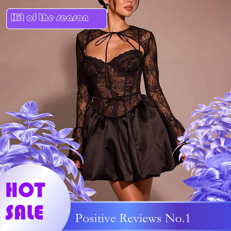 Dongdumaoyi Townlike Lace Patchwork Pleated A Line Dress Women Strapless Mini Autumn Winter Sexy Party Dresses With Shawl