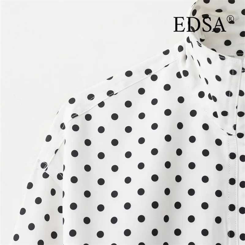 EDSA Women Polka Dot Jacket for Spring Autumn Side Zipper High Neck Casual Female Coat Outerwear J251124