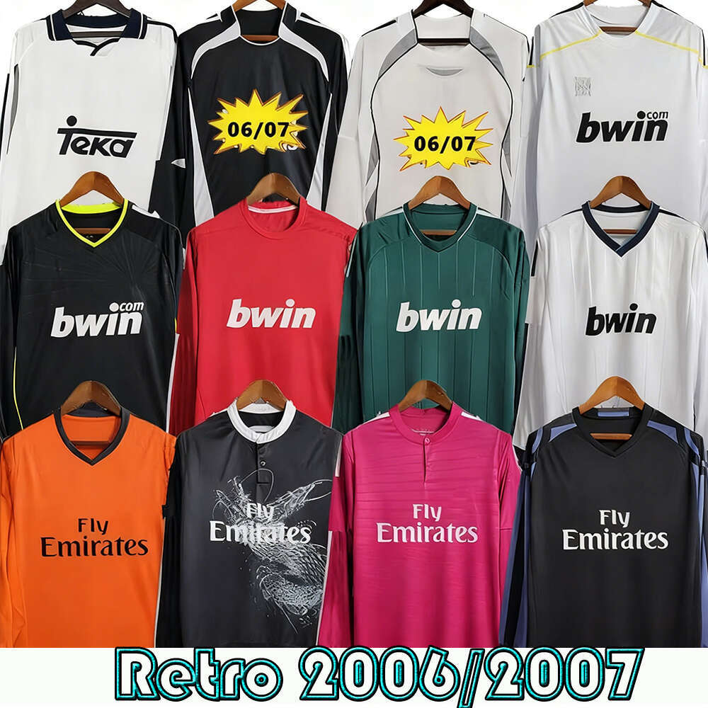 13-14 R E A L M A D R I D home and away jerseys orange long sleeved Bale Benzema No. 7 retro classic football jersey
