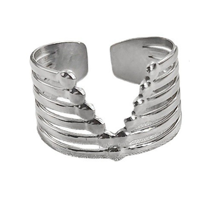 Stainless open for women, niche personality, high-end ring, simple V-shaped titanium steel ring