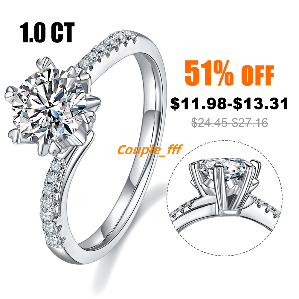 Abiding Jewelry Wholesale Snowflake Shape 1carat Moissanite Diamond Stone 925 Sterling Moissanite Ring