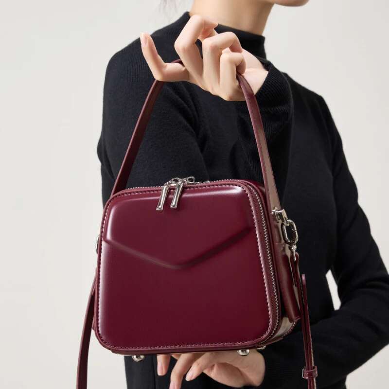 Designer Bag Genuine Leather Women's 2025 New Designer Women Handbags Double Zipper Box Type Shoulder Bag Female Crossbody Bags