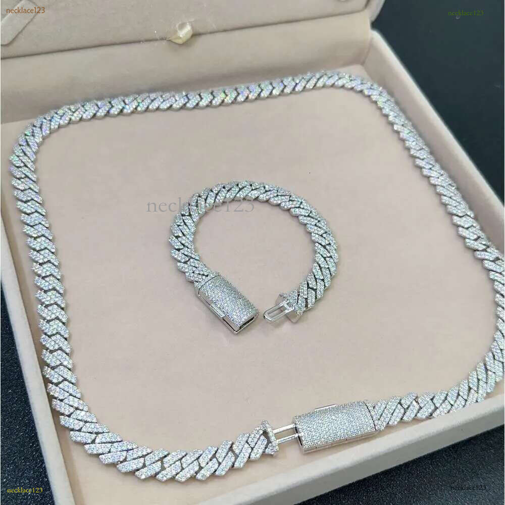 Top Designer Pendant For Men Fine Swan Pass Dia Watch Necklace Jewelry Sier 14Mm Cuban k Chain Moissanite 328