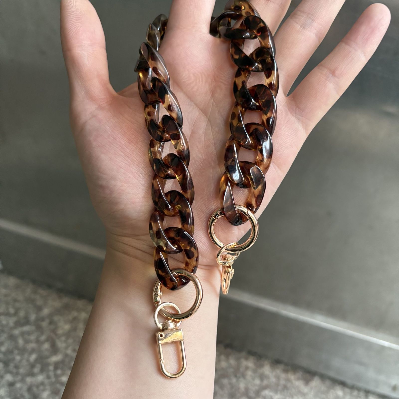 Acrylic womens handbag with thick chain used for bags leopard shoulders resin straps replacement bag chains plastic chains 60cm 120cm 241223