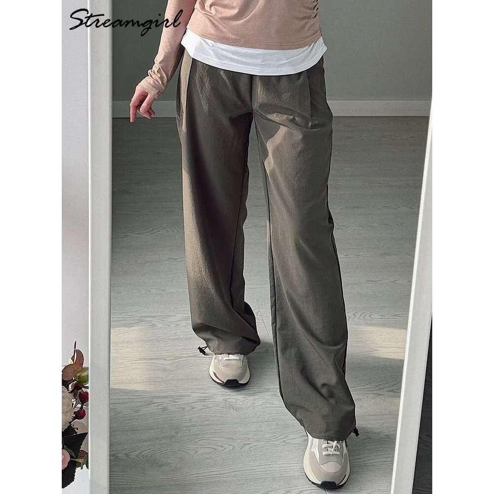 Summer Straight For High Waist Jogger Wide Leg Trousers Women's Sports Pants White Sweatpants Wtpants Women