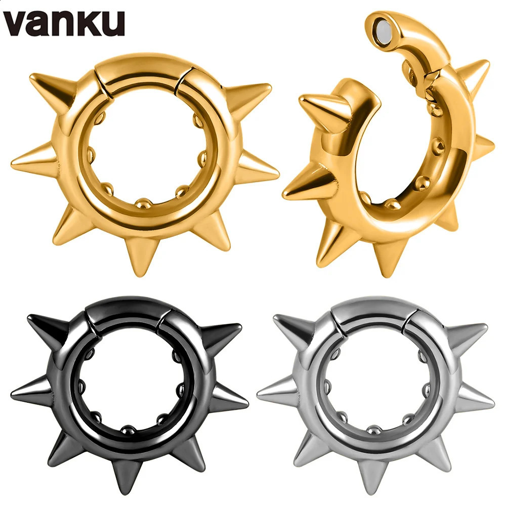 Vanku 2PC Simple Fashion Pendant Stainless Steel Plugs Ear Weight Gauges Tunnels Piercing Expander Stretchers Body Jewelry 250327