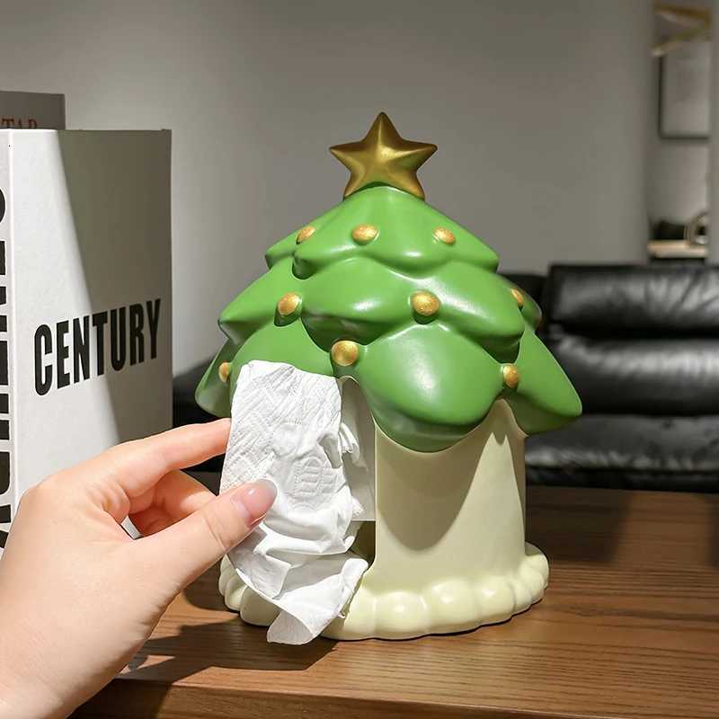 Cute Christmas Tree Tissue Box Home Living Room Decoration Ornament Tissue Box Atmospheric Kitchen and Bathroom Storage SuppliesM251124