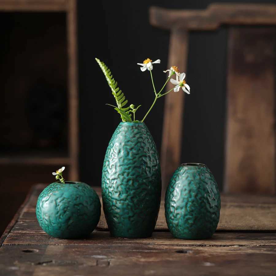 Vintage Vase Hydroponic Green Plant Simulation Flower Desktop Utensils Living Room Office Decoration Ornaments C251124