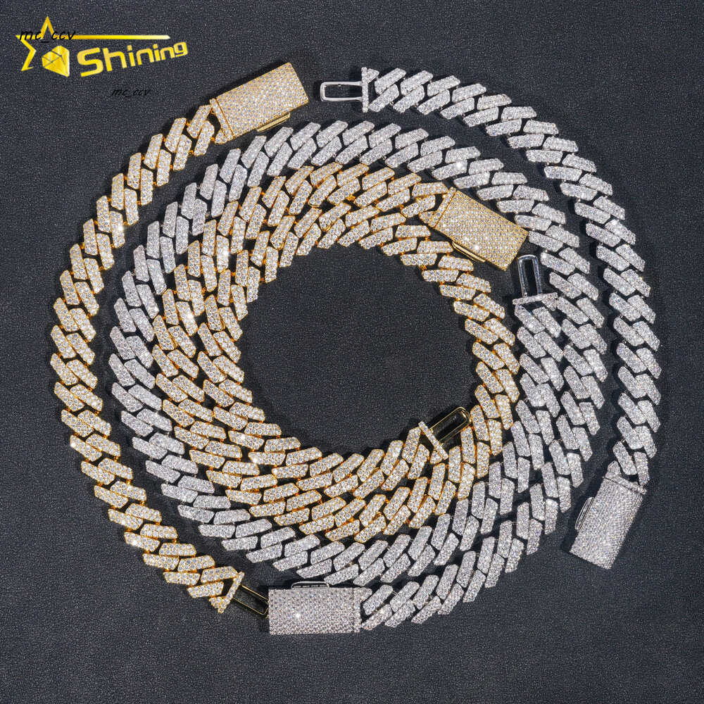 Wholesale Price Hip Hop Cuban Chain Fashion 18K Gold Plated 13MM Brass Cubic Moissanite Diamond Cuban Link Chain
