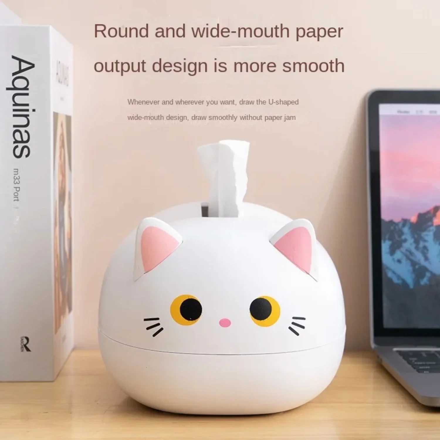 Kawaii Cat Tissue Box Napkin Box Wc Paper Container Desktop Toilet Paper Holder Nordic Style DecorationM251124
