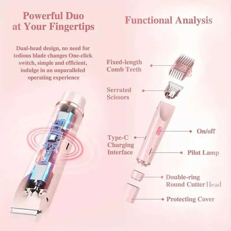 Portable double-headed ladies shaver household travel washable USB charging portable private parts slimming machine female b L251124