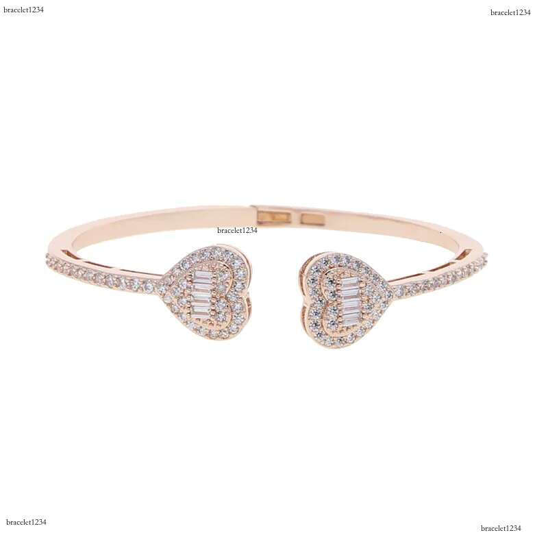 Free Shipping Heart Love Shape Adjustable Bangle Bracelet Women Men Hip Hop Iced Out Bg Cubic Zirconia Couple Jewelry Gift