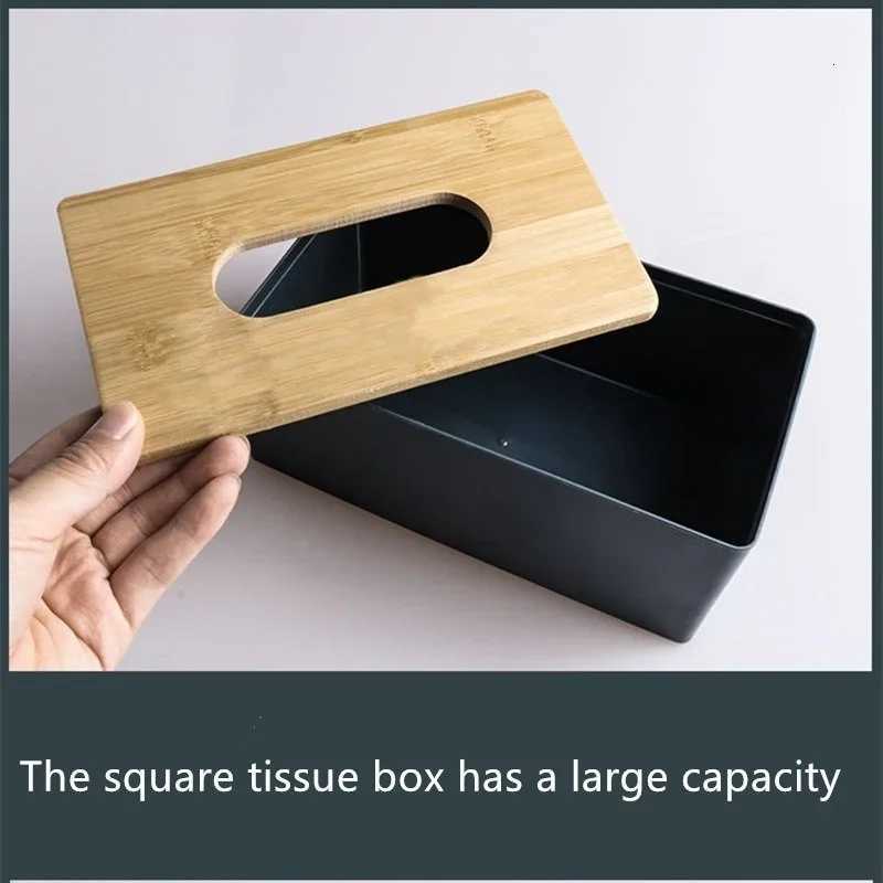 Tissue Box Napkin Holder Case Paper Box Container Bamboo Cover Solid Wood Hotel Storage Box Home Table DecorationM251124