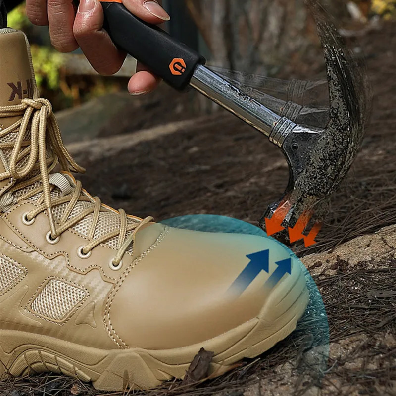 Outdoor Waterproof Safety Shoes Security Steel Toe Cap Mens Boots Working Steel Toe Anti-Smashing Mens Work Boots Size 47 251124