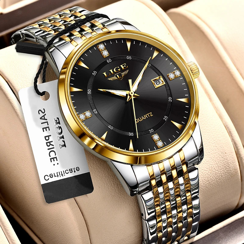 LIGE Fashion Womens Watch Top Waterproof Quartz Casual Sports Date Chronograph Monthly 250417