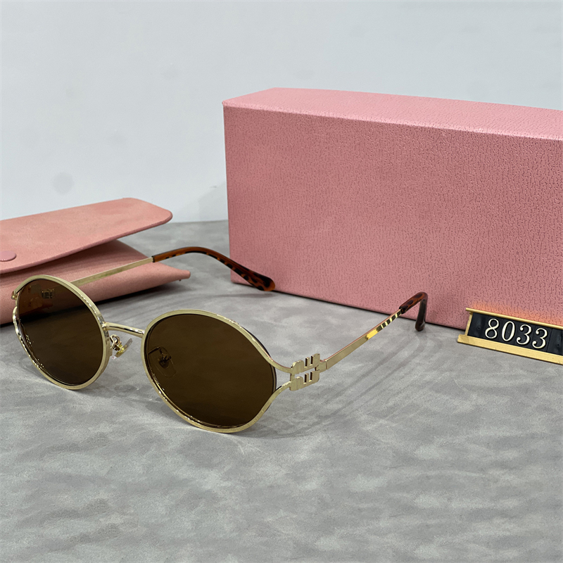 Luxury designer sunglasses for women Oval sunglasses Metal bracket frame Metal LOGO bracket Anti-ultraviolet Beach sports Exquisite gift box