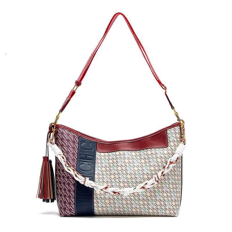 CHCH Tote 2025 New Splicing Design Dual Purpose Shoulder Large Capacity Commuter Women's Bag