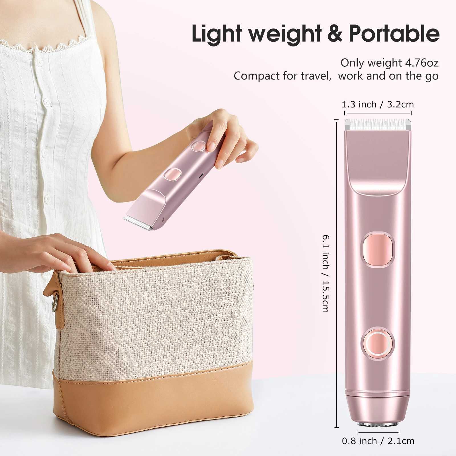 Electric Shaver for Women Waterproof Wet Dry Hair Razors 2 in 1 Double Head Dual Bikini Hair Trimmer Detachable Head Shaver L251124