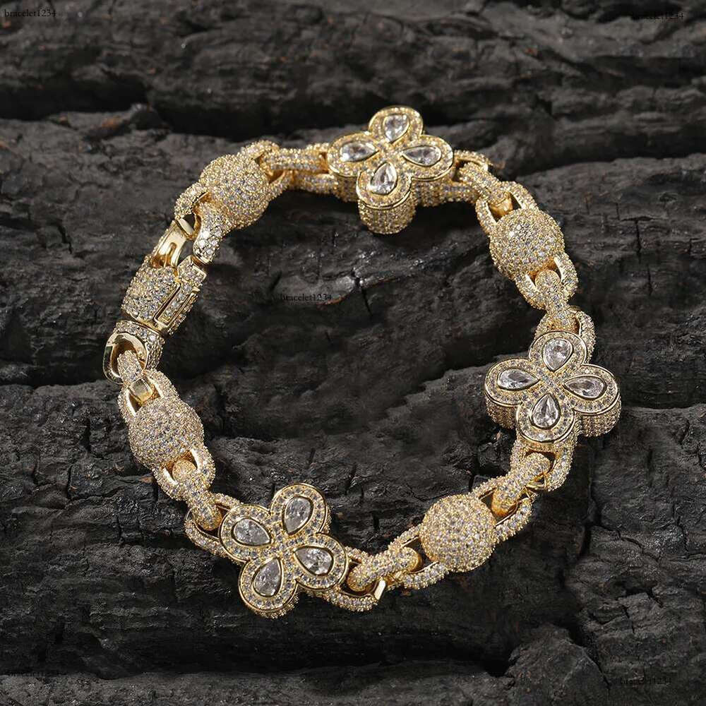 Luxury designer Hip Hop Gold Plated Ice out VVS Moissanite Men's and Women's Necklace Bracelet with FREE shipping