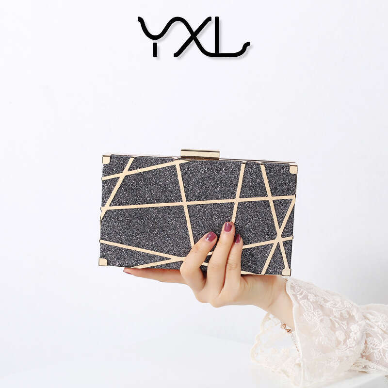 Dinner Bag Fashionable Hollowed Out Banquet Black Minimalist Hand Held Evening Gown Bag KQ