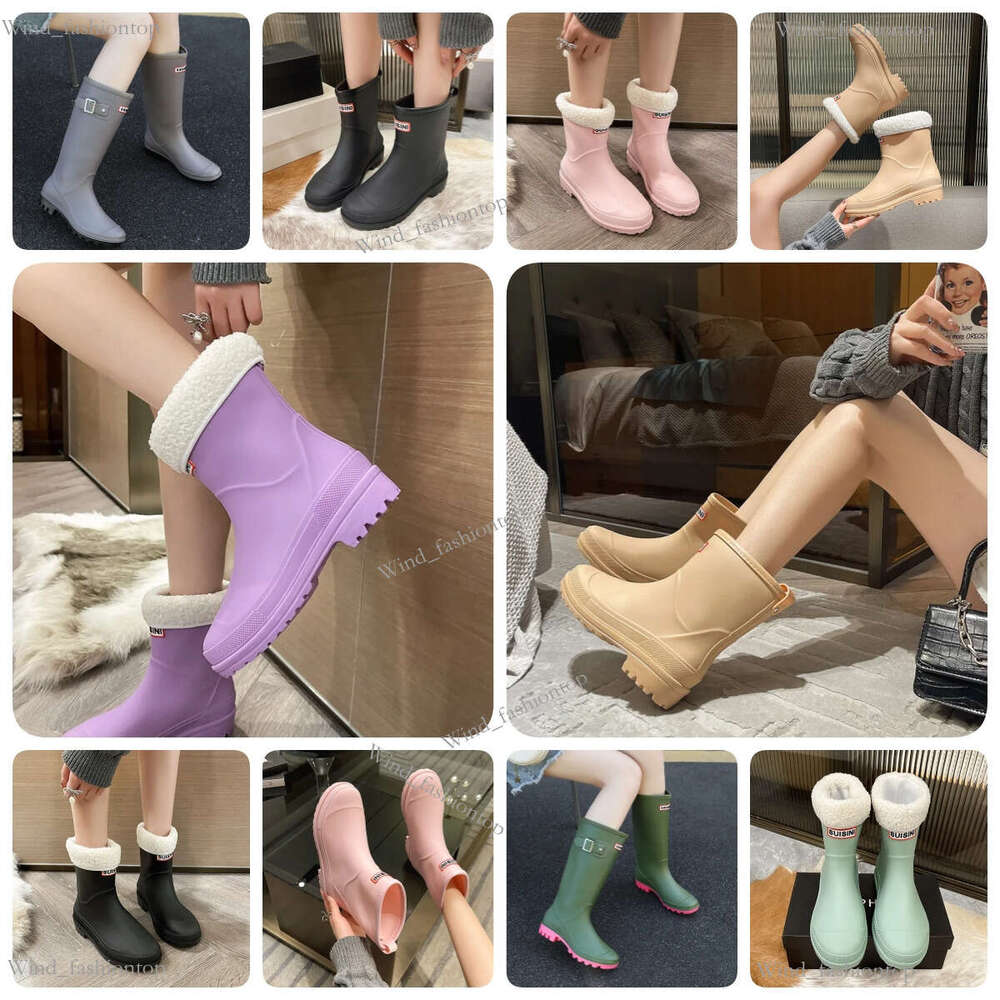 casual shoes Rain Women's Boots Hunters Shoe Snow Rubber High Boot Breathable Black Light Shoes Fashion Autumn Winter Wellies multicolor price favorable top