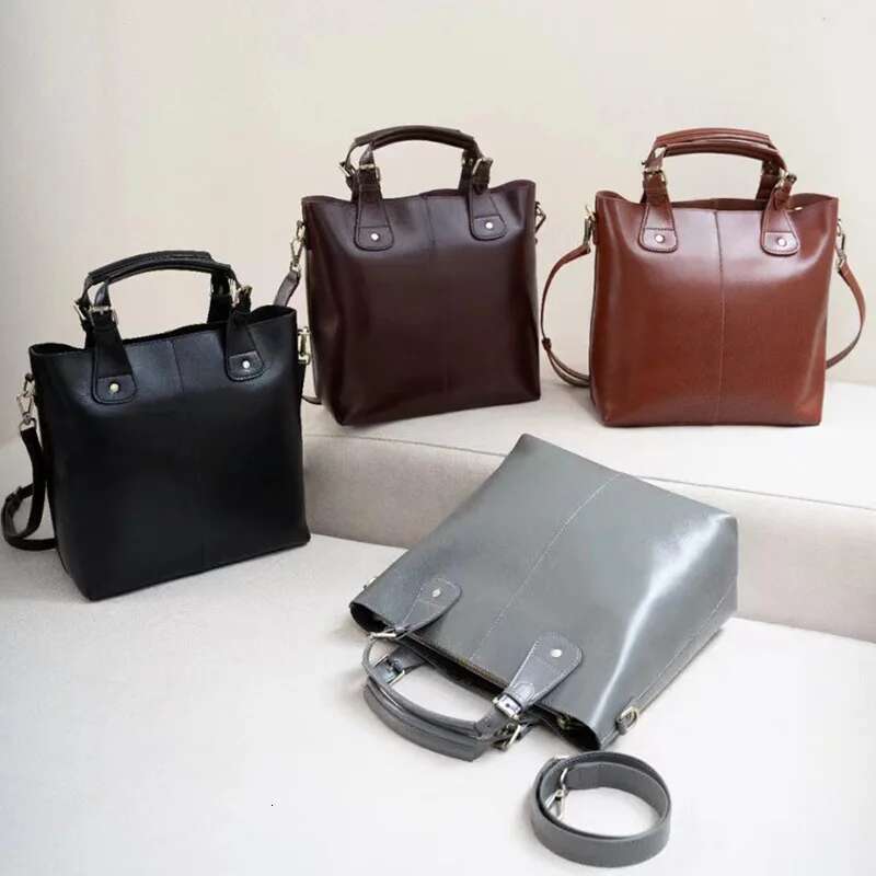 Designer Bag Zency 100% Genuine Leather Handbag Retro Coffee Red Women Casual Tote Bucket Bag Classic Lady Crossbody Messenger Purse Update