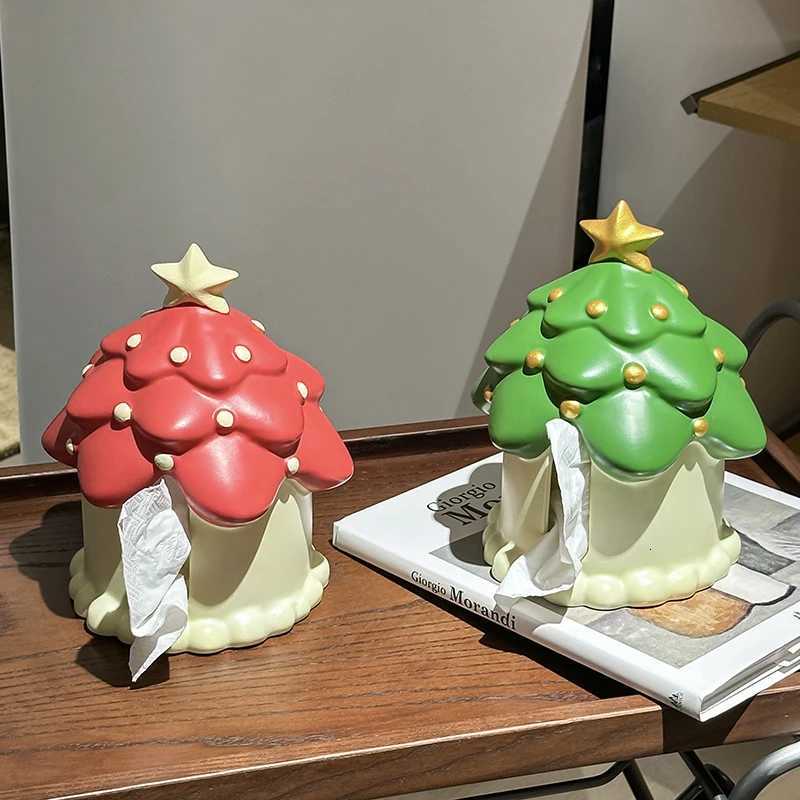 Cute Christmas Tree Tissue Box Home Living Room Decoration Ornament Tissue Box Atmospheric Kitchen and Bathroom Storage SuppliesM251124