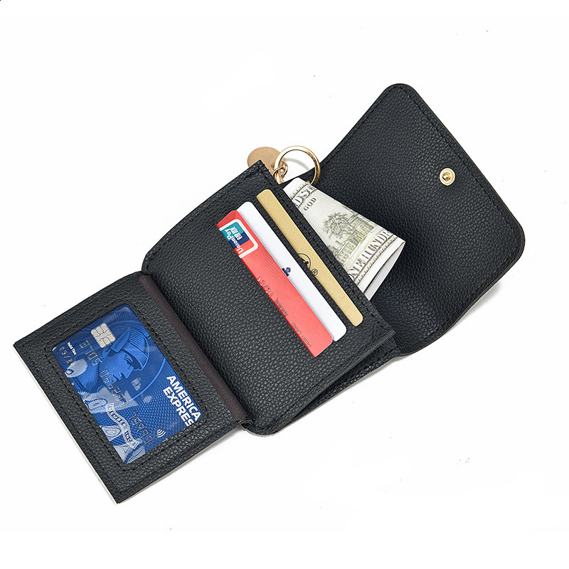 Women Zipper Short Style Purse Lychee Pattern Fashion Large Capacity Multi Card Slot Coin Purse With Zipper R250424