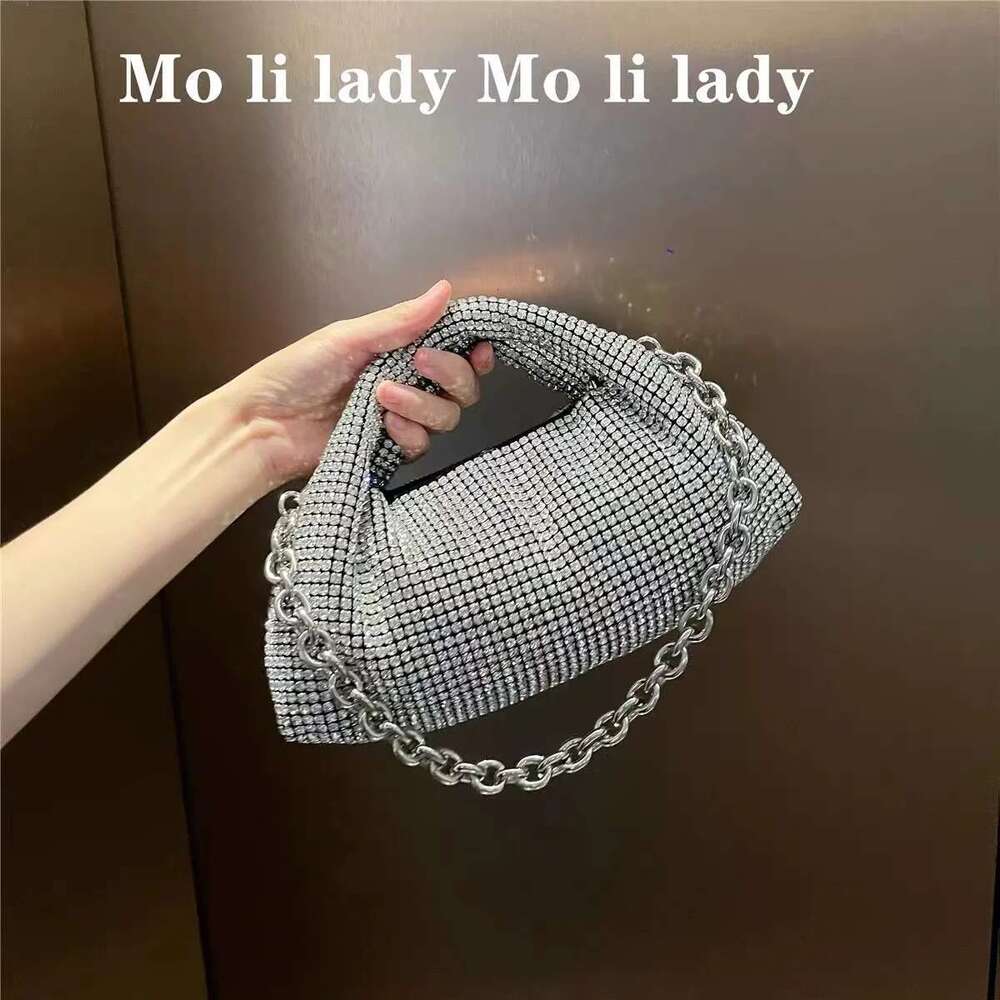Designer Bag 2025 High Quality Glitter Women Handbag Crystal Shiny Rhinestones Dia Evening Wedding Party Clutch Purse Shoulder Chain Bag Luxury Bag