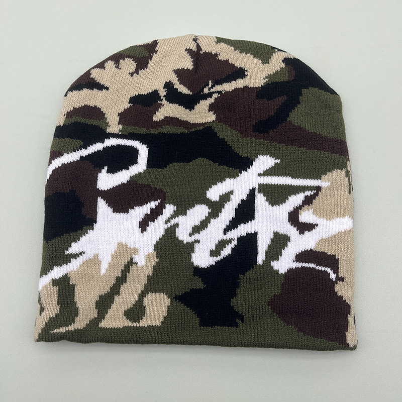 2025 Camouflage jacquard letter beanie Fashionable Hip-hop Pullover Hat Y2K designer beanie bonnet winter hat luxe mens beanie designer winter hat bea - view 4