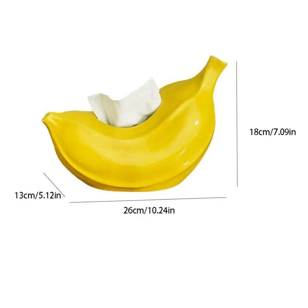 Creative Ceramics Banana Tissue Box Exquisite Modern Stylish Napkin Storage Box Household Facial Paper Organizer BedroomM251124