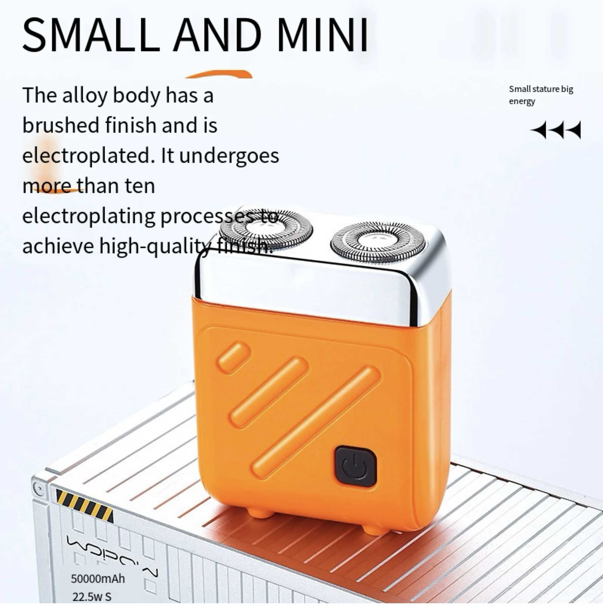 Mini Electric Shaver Dual Head Waterproof Type-C Rechargeable Shaver Travel Rotary Razor Mens Portable Hair Beard Trimmer Tool L251124