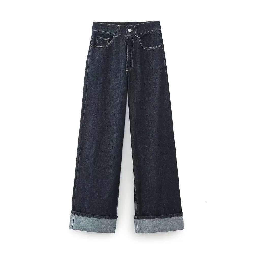 Designer Clothes DUOPERI Women Fashion 2 Pieces With Pocket Denim Blue Jackets & Front Zipper Trousers Feamle Chic Lady Pants Sets