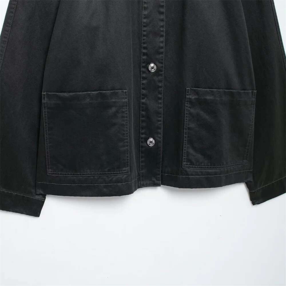 Designer Clothes Pb&Za Autumn/Winter New Product Fashion Casual Women's Corduroy Collar Coat Loose Single Breasted Top