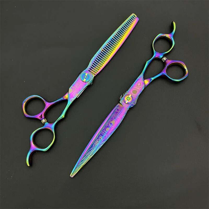 Color JP440C 6Inch Dental Flat Damascus Beauty Stylist Hairdressing Scissors