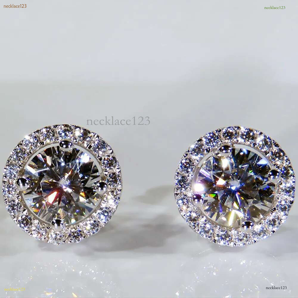 Classic Sterg Sier Stud 4mm Round Simulated Dia Earrings for Women Men Jewelry